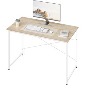 WOLTU Scrivania per Computer Piccola, 120x60 cm, Struttura in Metallo, per Ufficio Casa Studio Camera da Letto, in Materiale a Base di Legno, Rovere Chiaro