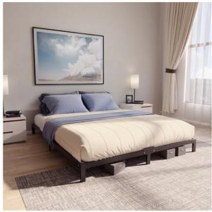 Dreamzie Letto Matrimoniale 160x200 cm in Metallo Nero, Altezza 25 cm - Struttura Letto 1 Piazza, Montaggio Facile e Veloce, Stabile e Design Elegante