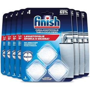 Finish Curalavastoviglie a Ciclo Pieno, 8 Confezioni da 3 Pastiglie di Cura Lavastoviglie, Additivo per una Lavastoviglie Pulita dai Residui di Grasso e Sporco