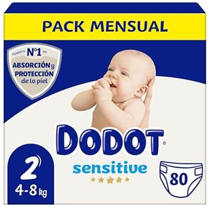 Dodot Pannolini Bambino Sensitive Taglia 2, 80 Pannolini, [diapersNappyWeight], Il nostro n1 in Protezione della Pelle