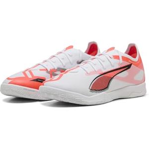 PUMA Ultra 5 Match It, Scarpe da Calcio Unisex - Adulto, Puma White Puma Black Glowing Red, 46 EU