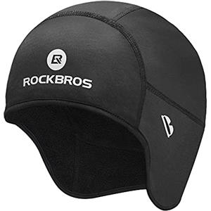 ROCKBROS Berretto da Bicicletta, Cappellino Invernale Antivento Intimo Caldo, Paraorecchie con Foro per Occhiali, per Sport Outdoor, Ciclismo, Sci, Corsa, Unisex 4 Colori