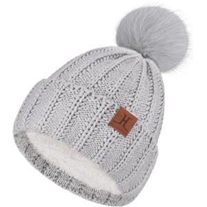 ZASFOU Donna Cappello Invernale Caldo Maglia a Trecce Berretto Pompon Morbido Cappelli Pile Foderati Regalo per Donna