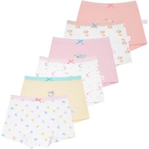 Alaoo Bambina Mutande Mutandine, 6 Pezzi Boxer Bambina Intimo Mutande, Biancheria Intima dei Cartoni Animati per Bambini, Morbido e Confortevole, Adatto a Bambine dagli 8 ai 9 Anni