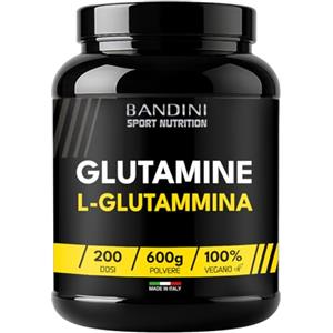 Bandini® L-Glutammina Pura in Polvere 600g - Aminoacido utile per Esercizi Fisici ad Alta Intensità - Rinforza la Massa Muscolare - Glutammina POWDER 100% Vegan