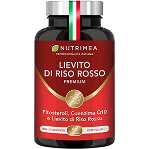 Plastimea Lievito di Riso Rosso Premium | 2,8 Mg di Monacolina K | Con Coenzima Q10 e Fitosteroli di Pino Lipophytol® | Integratore per il Controllo dei Lipidi | 90 Capsule
