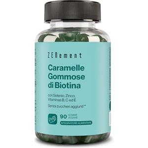 Zenement Biotina caramelle gommose - 6.000 μg di biotina per dose giornaliera - 90 Gummies Vegane ad alto dosaggio - Gusto frutti di bosco - vegano e senza zucchero - integratori vitamine capelli - Zenement