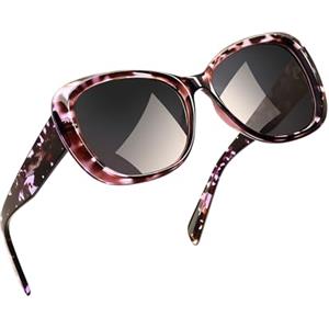 Joopin Occhiali da Sole da Donna Grandi UV400 Polarizzati Occhi di Gatto Vintage Moderni Montatura Spessa Oversize Ovali Quadrati Cat Eye Occhiali (Tartarugati Neri)