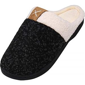 Mishansha Pantofole da casa per Uomo Bicolore in Memory Foam Inverno Peluche Scarpe Morbido Confortevole e AntiscivoloUomo Blue 44/45 EU