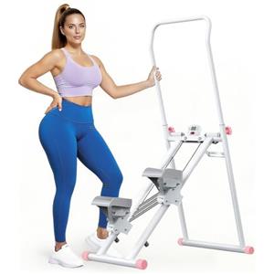Vyrelis Stepper Fitness con Resistenza Regolabile a 3 livelli, Stair Stepper Verticale Macchine, Pedale Portatile Pieghevole con Display LCD per la Palestra di Casa (bianco)
