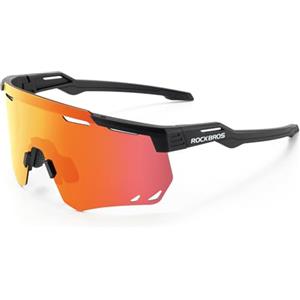 ROCKBROS Occhiali da Sole Ciclismo, Occhiali Sportivi per Bici MTB, Protezione UV 400, Uomo Donna, Lenti Polarizzate, Ultraleggero TR90
