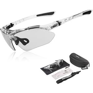 ROCKBROS Occhiali da Sole Ciclismo UV400, Occhiali Sportivi per Bici MTB, 2 Modelli Lenti Polarizzti/Fotocromatici, Uomo Donna