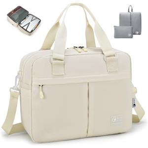 SPAHER Espandibile Bagaglio a Mano British Airways 40x30x15 a 40x30x25 Eurowings Wizzair Borsone Palestra Donna Impermeabile Borsa da Viaggio Piscina Fitness Sportiva Grande con Borse da Scarpe Beige