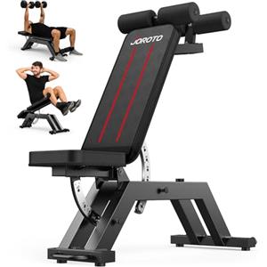 JOROTO MD70 Panca palestra Regolabile, Panca Pesi Multifunzione con Carico Massimo 400KG/880LBS, Schienale 8 Posizioni e Seduta 5 Posizioni Regolabile, Panca Addominali per Allenamento Completo