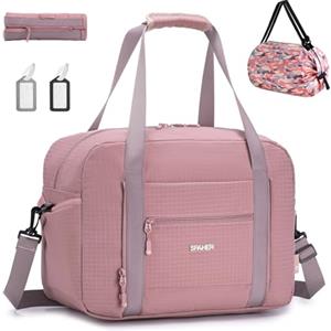 SPAHER Borsone da Viaggio Wizzair Vueling 40x30x20 Bagaglio a Mano Borsone Palestra Sportiva Grande 25L Donna Uomo Impermeabile Borsa da Viaggio Piscina Fitness Travel Duffel Cabin Bag Rosa