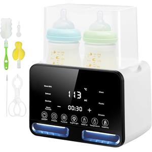 Carehabi Scaldabiberon per 2 Biberon, Bianco - Scaldabiberon 4-in-1 con Sterilizzatore e Regolazione della Temperatura, Scaldapappa per Riscaldare e Scongelare Alimenti