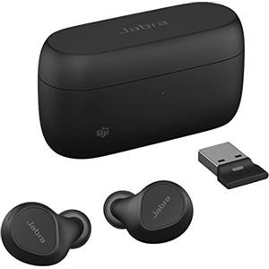 Jabra Evolve2 Buds Auricolari Bluetooth In-Ear True Wireless, cancellazione attiva del rumore (ANC), 4 microfoni - Certificazione Microsoft Teams, funziona con tutte le altre app per riunioni - Nero