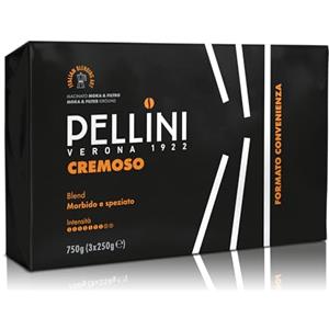 Pellini N.20 Cremoso, Caffè Macinato per Moka dal Gusto Equilibrato e Rotondo, Miscele Arabica e Robusta a Tostatura Media, 3 Confezioni da 250g
