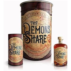 The Demon's Share Rum 6 anni 630cl gift box contenitore in metallo 9 bottiglie