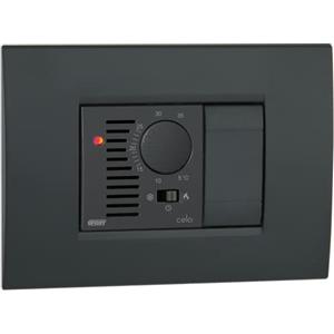 Vemer VE789400 CELO - Termostato Elettronico a Manopola con Montaggio su Scatole da Incasso 503/504/506, Alimentazione 230V, Grigio Antracite/Bianco