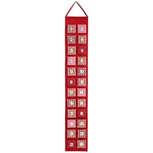 HEITMANN DECO Calendario dell'Avvento da Appendere e riempire, Calendario dell'Avvento in Feltro, Rosso, Beige, Bianco, 39 x 23 x 3,5 cm
