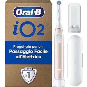 Oral-B iO 2 Spazzolino Elettrico Oral B, Rosa, 1 Testina Di Ricambio, 1 Spazzolino, Custodia Da Viaggio, Supporto per Testine, Delicato sulle Gengive, Efficace sulla placca, Sensore di Pressione