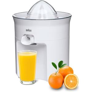 Braun CJ3050WH Spremiagrumi, Avvio e Arresto Automatici, Base Antiscivolo, Pratico Beccuccio,Coperchio di Protezione, Sistema Direct Serve,Antigoccia,Semplice e Facile, Sistema a Pressione, 60w,Bianco