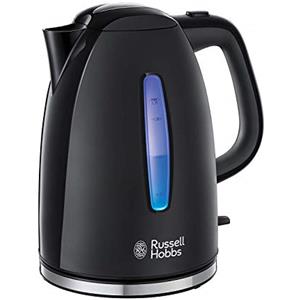 Russell Hobbs Bollitore Elettrico, 1.7 L, 2400 W, Energy Saving ok, Luce Blu, Texture Plus Nero, 22591-70