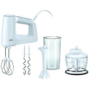 Braun HM 3135 MultiMix 3 Sbattitore Elettrico, Mini Frullatore, Mixer ad Immersione per Smoothie, 500 W, Plastica, Bianco