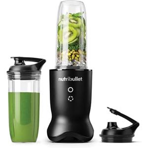 Nutribullet Ultra NB1206MB Frullatore con Contenitore in Tritan, Lame in Acciaio Inossidabile, Frullatore Elettrico per Smoothie, Bicchieri da 900ml e 700ml, 2 Coperchi To-Go, 1200W, Grigio