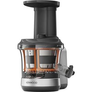 Kenwood KAX720PL, Accessorio Centrifuga Estrattore di Succo Slow Juicer per impastatrice planetaria, dotato di caraffa 400ml, funzione risciacquo, Metallo/Plastica, Grigio Argento