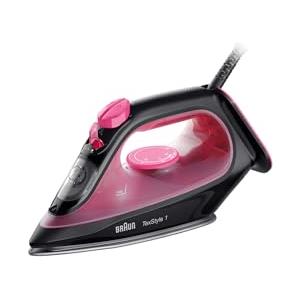 Braun TexStyle 1 SI1070PU, Ferro da Stiro con 5 ANNI DI GARANZIA, Piastra SuperCeramic, Punta di Precisione, 130g/min,Ricarica da 220ml, Eco Mode, Sistema Antigoccia, 2000W, Viola/Nero