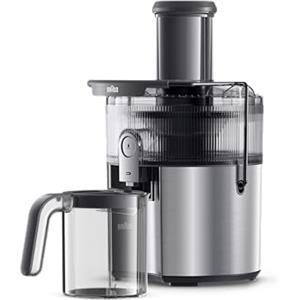 Braun MultiJuice 7 SJ7000 Estrattore Succo Centrifugo, Tecn ColdXtract, Tubo di Riempimento da 75 mm, Contenitore 2L, Sistema Antigoccia e di Sicurezza Quadruplo, Filtro Acciaio Inox, 1000 W, Grigio