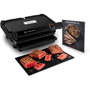 Tefal OptiGrill Elite XL GC760812 - Griglia a contatto, 16 programmi, display digitale con indicatore del livello di cottura, piastre XL rimovibili, griglia elettrica, colore nero