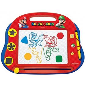 Lexibook, Super Mario, Lavagna Magica da Disegno Multicolore, Giocattolo Creativo Artistico per Bambine e Bambini, Penna Stilo e timbri, Rosso/Blu, CRNI550