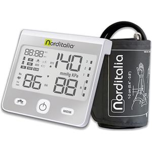 NORDITALIA, DBP-6175, Misuratore di Pressione da Braccio con Tecnologia Inflation - Sfigmomanometro per pressione arteriosa completamente automatico - Batterie Incluse