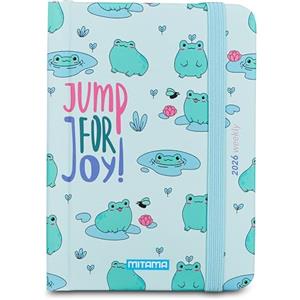 Mitama Agenda Bigiornaliera 2026 JUMP FOR JOY, Copertina rigida, carta FSC, chiusura elastico, Scuola e tempo libero, Bambini, Ragazzi e adulti