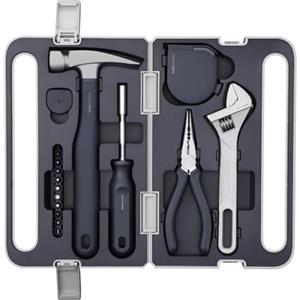 HOTO Set di Attrezzi Manuali per Riparazioni Domestiche e DIY, Utensili da Lavoro con Cacciavite, Chiave Inglese, Martello, Nastro, Pinza, Morsetto e Cassetta, Ideale per Casa e Ufficio