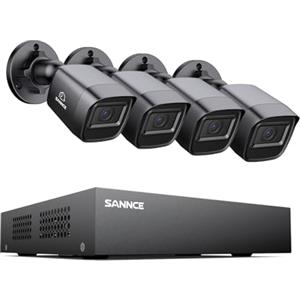 SANNCE CCTV Kit Sistema di Videosorveglianza 1080p DVR 8CH *4 Telecamere di Sorveglianza 5MP con Sistema a LED Infrarossi Intelligente Senza Hard Disk