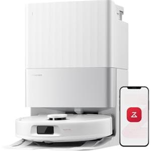 roborock Qrevo S5V Robot Aspirapolvere, Aspirazione 12000Pa, Doppia Spazzola Anti-Groviglio, Prevenzione Intelligente Degli Ostacoli, Doppia Spazzola Rotante Sollevabile, Bianco