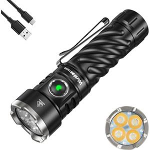 Wurkkos TS26S Torcia Led Potente Professionale, 3100 Lumen, Colori Reali, Torcia Super Luminosa con Base Magnetica e Corrente Costante Stabilita, Torce LED Alta Potenza Ricaricabili IP68 Impermeabile