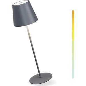 MALUX Lampada da tavolo senza fili, touch control dimmerabile, luce bianca calda, 2700K-4000 K, in metallo, impermeabile, IP54, lampada da tavolo a LED, per giardino, pranzo,balcone