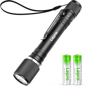 Lepro Torcia LED Portatile 300LM Super Luminosa,Mini Torcia LED Impermeabile IPX4 con Batterie AA Incluse,3 Modalità di Illuminazione Emergenze, Campeggio, Casa e Lavoro