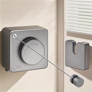 LIVEHITOP Stendibiancheria Retrattile, Corda Stendino da Parete Anti-Cedimento Acciaio Inossidabile Filo per Bucato 4.6M Regolabile Interni Esterno (Grigio)