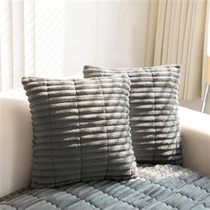 GKXLH Federa spessa per cuscino da divano, 1 pezzo, in tinta unita, morbida, per divano, decorazione della casa (grigio scuro, federa 45 x 45 cm)