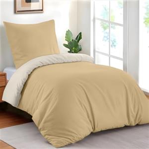 Dreamzie Copripiumino Singolo 135x200 cm con 1 Federe 50x70 cm - Beige/Sabbia Set Copripiumino Singolo 135 x 200
