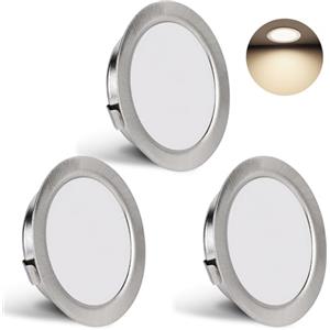YindaLux Set di 3 Faretti LED da Incasso per Cartongesso 230V 3W 4000K Neutro, 15mm Ultra Piatti, 300LM Apertura Soffitto 55-58mm, IP44 Faretti LED Soffitto, Spazzolato
