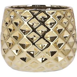 KOTARBAU® Vaso da fiori in ceramica, diametro 13 cm, per fiori, piante, oro