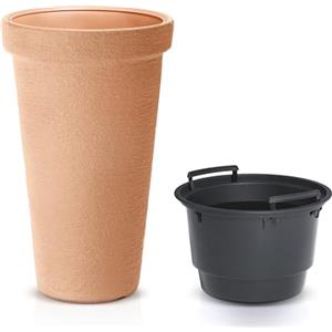 Casaria® Vaso in Plastica per Piante 42L 63x40cm XXL Fioriera Alta Rotonda Vaso Alto da Fiori Balcone Porta Piante Terrazza Vasi da Esterno Fioriere
