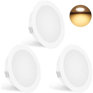 YindaLux Set di 3 Faretti LED da Incasso per Cartongesso 230V 3W 3000K Caldo, 15mm Ultra Piatti, 300LM Apertura Soffitto 55-58mm, IP44 Faretti LED Soffitto, Bianco